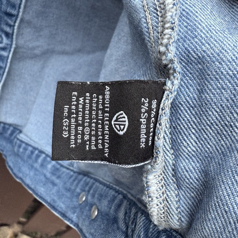 Denim Jean Jacket Women's Blue Button Up Front Pockets Cotton Large‎ L Classic - Picture 5 of 6